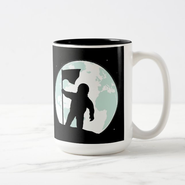 Tasse 2 Couleurs Silhouette d'astronaute (Droit)