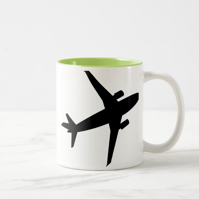 Tasse 2 Couleurs Silhouette d'avion ; Cool (Droit)