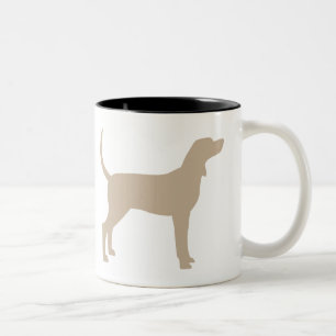 Tasse 2 Couleurs Silhouette de Coonhound (bronzez)