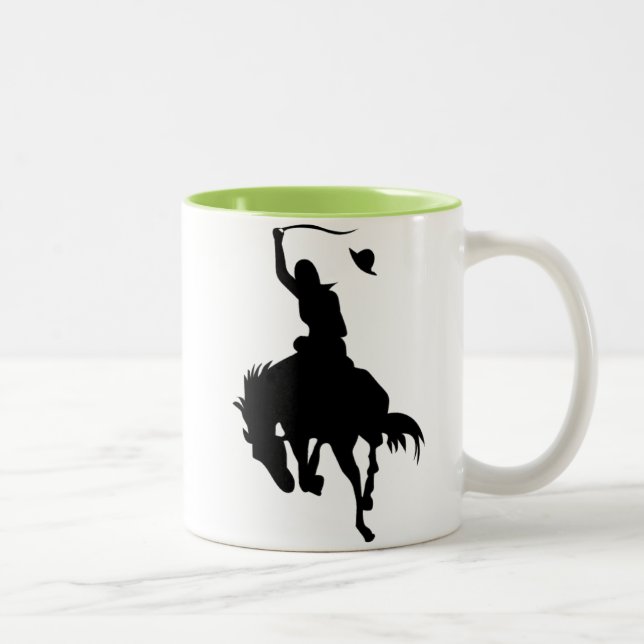 Tasse 2 Couleurs Silhouette de cowboy ; Rougeoyer (Droit)