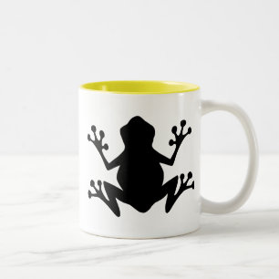 Tasse 2 Couleurs Silhouette de grenouille ; jaune