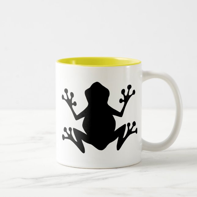 Tasse 2 Couleurs Silhouette de grenouille ; jaune (Droit)