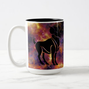 Tasse 2 Couleurs Silhouette de la Galaxie du Zodiaque Bélier – Horo