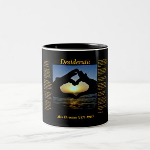Tasse 2 Couleurs Silhouette des mains faisant un coeur en jaune