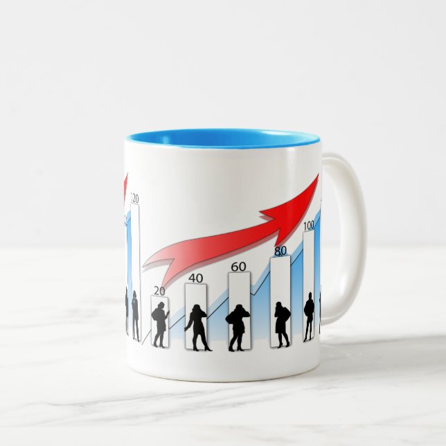 Tasse 2 Couleurs Silhouette élégante d'une femme chef d'entreprise (Devant droit)