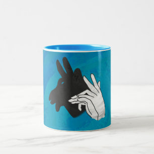 Tasse 2 Couleurs Silhouette main Billy Chèvre bleu