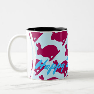 Tasse 2 Couleurs Silhouette Rabbit chinois Année Zodiac Anniversair