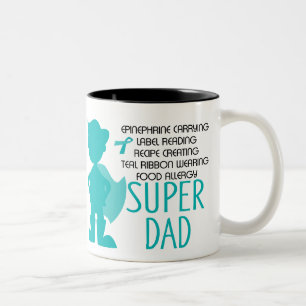 Tasse 2 Couleurs Silhouette superbe de Teal de papa d'allergie