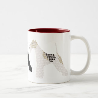 Tasse 2 Couleurs Silhouettes/ombres de terriers de Fox de fil