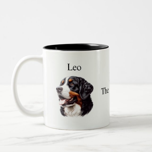 Tasse 2 Couleurs Simple Blanc Favori chien animal familier (Gauche)