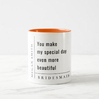 Tasse 2 Couleurs Simple cadeau de demoiselle d'honneur minimaliste 