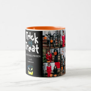 Tasse 2 Couleurs Simple Éffrayant citrouille Halloween Photo Collag
