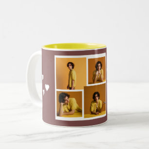 Tasse 2 Couleurs Simple Elegant Love valentines jour couple photo