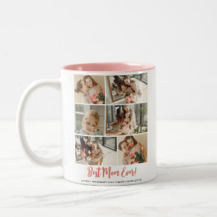 Tasse 2 Couleurs Simple Elégant Mothers Day Photo Collage
