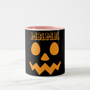 Tasse 2 Couleurs Simple famille Halloween Mama citrouille orange