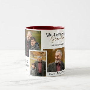 Tasse 2 Couleurs simple Fête des pères heureuse, grand-père Trois p