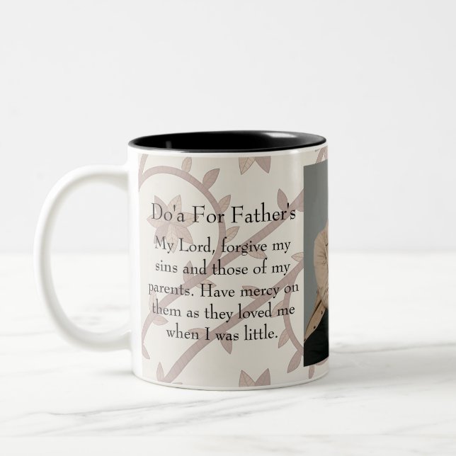 Tasse 2 Couleurs Simple First Father's Day Picture Collage (Gauche)