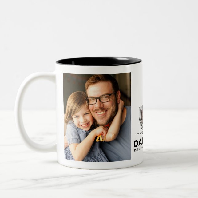 Tasse 2 Couleurs Simple First Father's Day Picture Collage (Gauche)