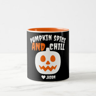 Tasse 2 Couleurs Simple Happy Halloween éffrayant citrouille orange