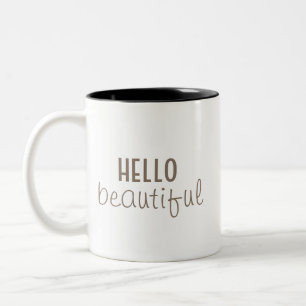 Tasse 2 Couleurs Simple Hello belle typographie