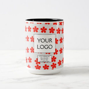 Tasse 2 Couleurs simple minimal ajoutez votre logo/design ici entre