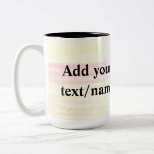 Tasse 2 Couleurs simple minimal ajoutez votre nom photo aquarelle c