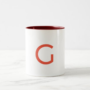 Tasse 2 Couleurs simple minimum ajouter votre texte monogramme phot
