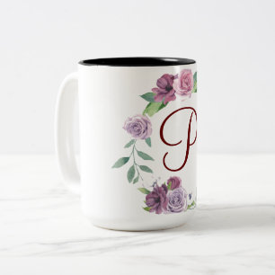 Tasse 2 Couleurs simple minimum ajouter votre texte monogramme phot