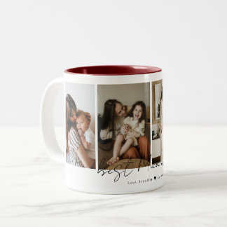 Tasse 2 Couleurs Simple Modern Best Mum Ever 4 Photos Collage