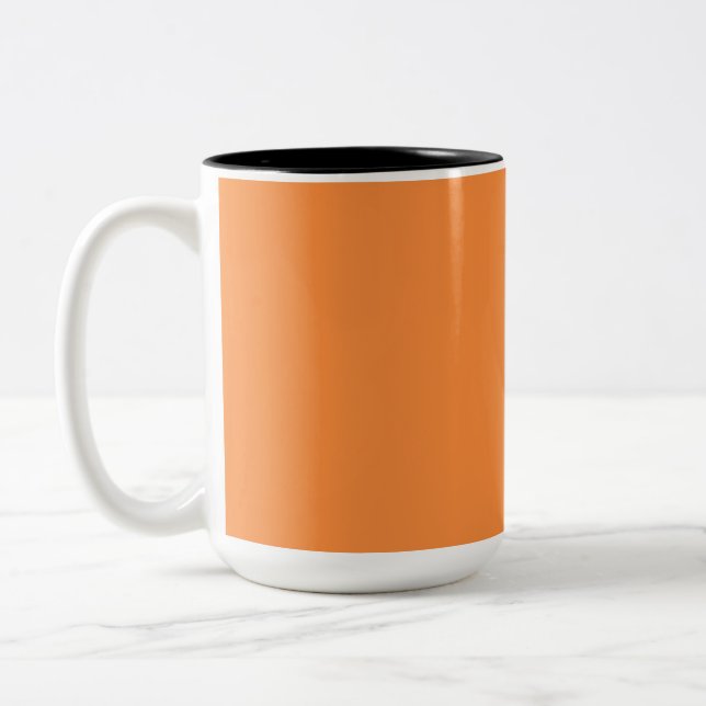 Tasse 2 Couleurs Simple Un Uni Orange Monocouleur (Gauche)