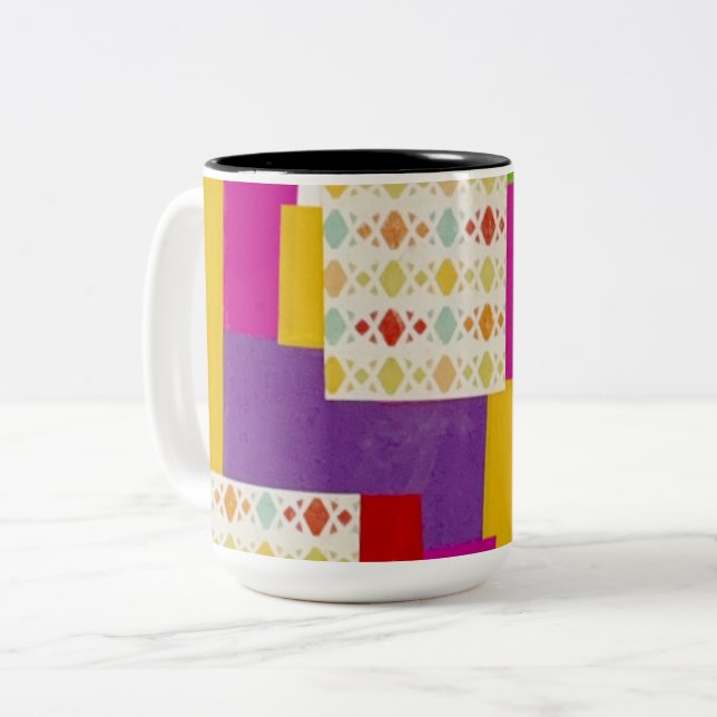 Tasse 2 Couleurs Simplement Motif (Devant gauche)
