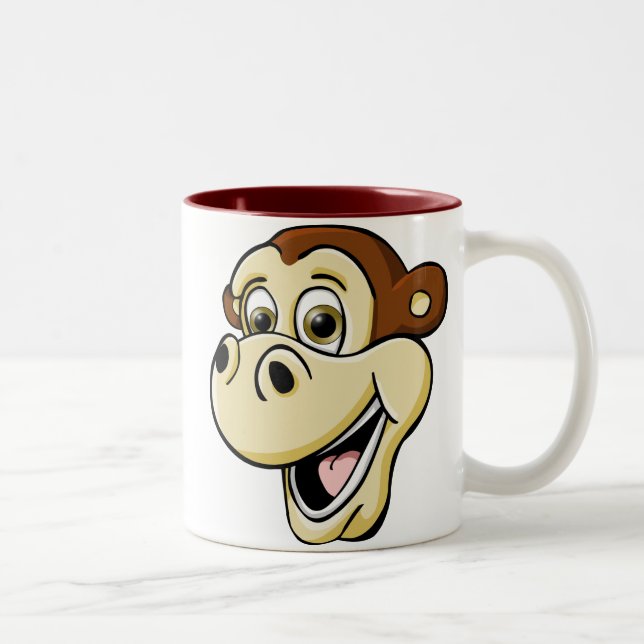 Tasse 2 Couleurs Singe de bande dessinée (Droit)