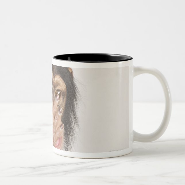 Tasse 2 Couleurs Singe frottant son visage (Droit)