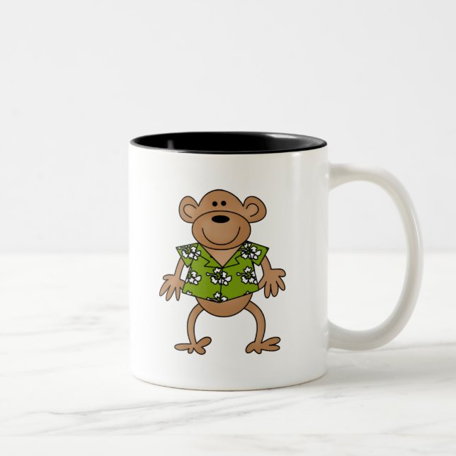 Tasse 2 Couleurs Singe hawaïen tropical (Droit)