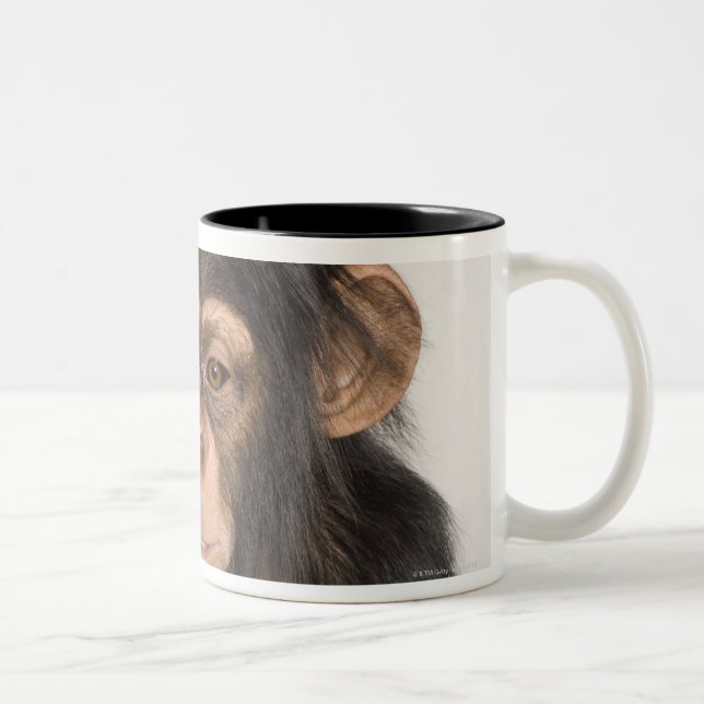 Tasse 2 Couleurs Singe rayant sa tête (Droit)