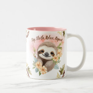 Tasse 2 Couleurs "Sip, Sloth, Relax, Repeating"