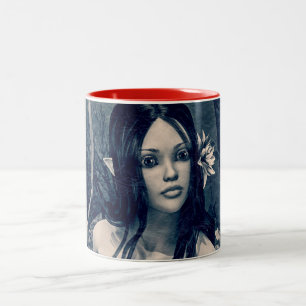 Tasse 2 Couleurs Sirène Vintage Photo Ancienne Fantaisie Artistique