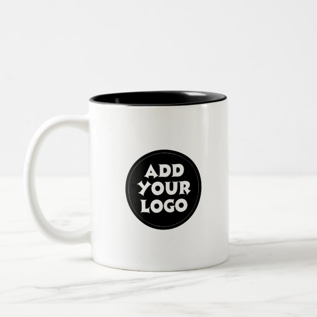 Tasse 2 Couleurs Site Web de code QR du logo d'entreprise personnal (Gauche)