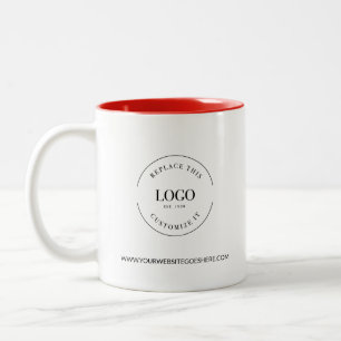 Tasse 2 Couleurs Site web de logo d'entreprise Noir blanc personnal