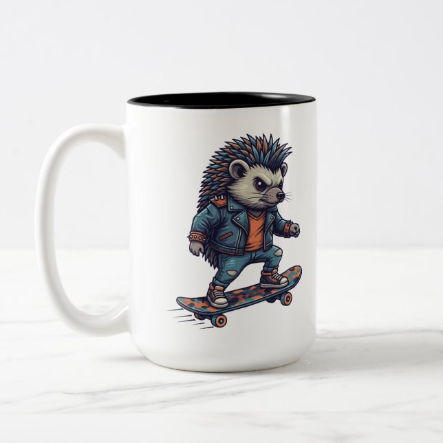 Tasse 2 Couleurs Skater Hedgehog (Gauche)