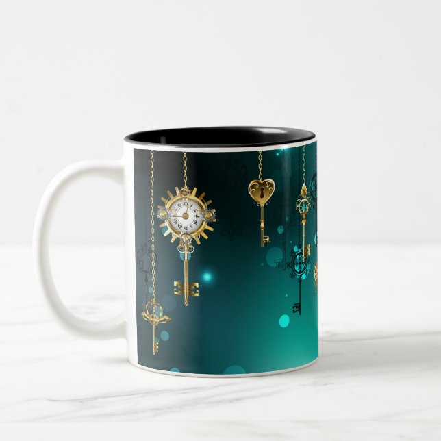 Tasse 2 Couleurs Skeleton Keys on Green Background (Gauche)
