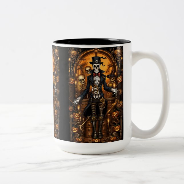 Tasse 2 Couleurs Skeleton Steampunk 2 (Droit)