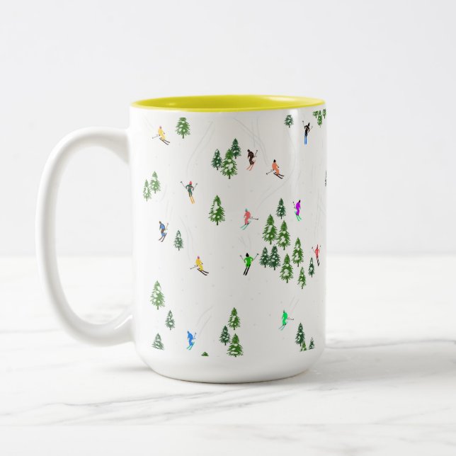 Tasse 2 Couleurs Ski alpin d'hiver Ski Ski Ski Motif (Gauche)