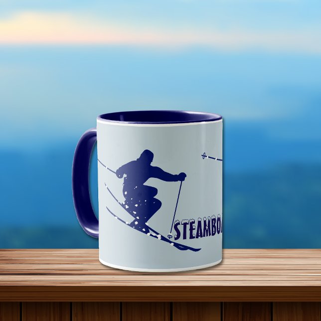 Tasse 2 Couleurs Ski bleu bateau à vapeur (Créateur téléchargé)