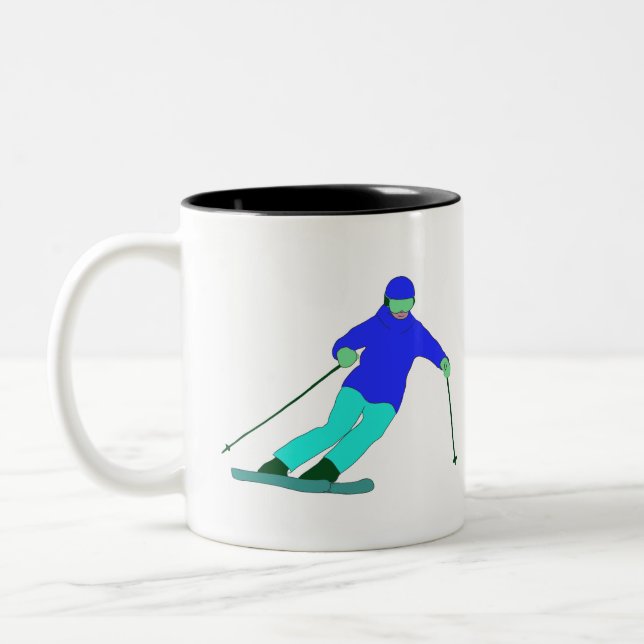 Tasse 2 Couleurs Ski de neige (Gauche)