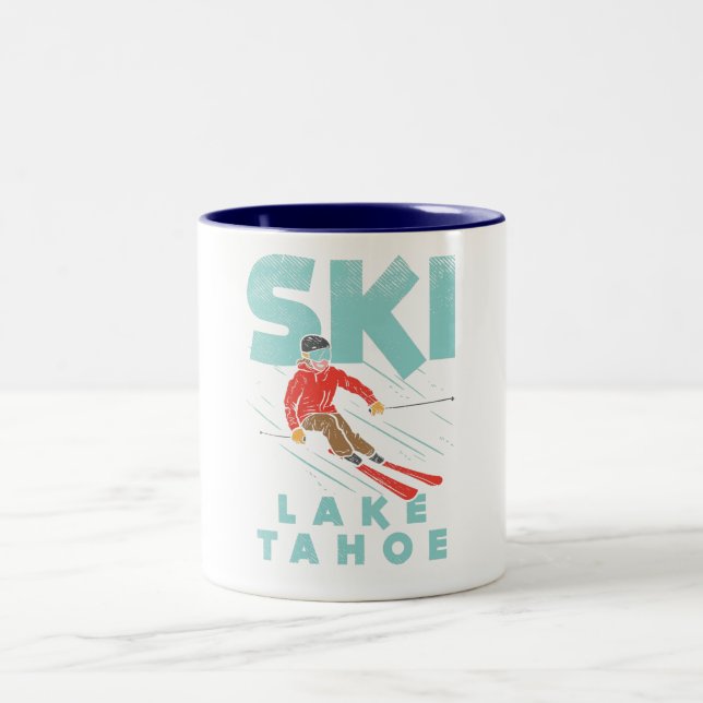 Tasse 2 Couleurs Ski Lake Tahoe (Centre)