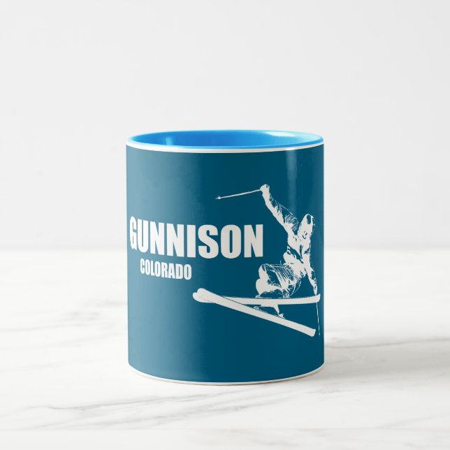 Tasse 2 Couleurs Skieur de Gunnison Colorado (Centre)