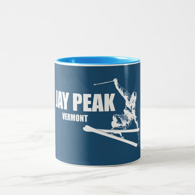 Tasse 2 Couleurs Skieur de Jay Peak Vermont (Centre)