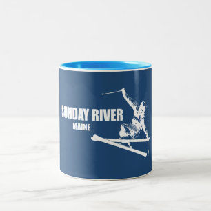 Tasse 2 Couleurs Skieur de Sunday River Maine