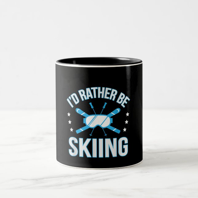 Tasse 2 Couleurs Sking | I'd Rather Be Skiing (Centre)